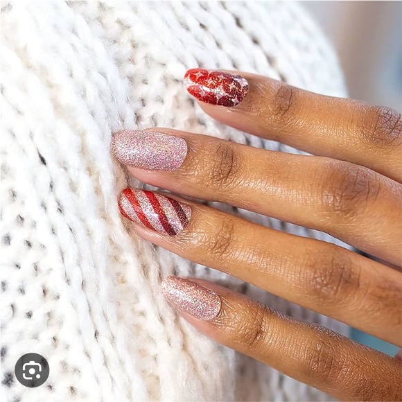 *Retired* Color Street: Wrap It Up | Christmas Holiday Gold Red Metallic Stripes - Picture 10 of 15